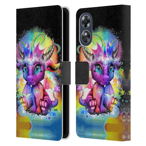Sheena Pike Dragons Rainbow Lil Dragonz Leather Book Wallet Case Cover For OPPO A17