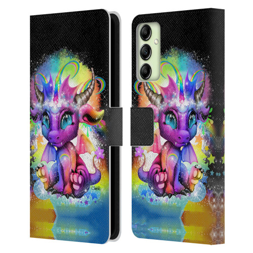 Sheena Pike Dragons Rainbow Lil Dragonz Leather Book Wallet Case Cover For Samsung Galaxy A14 5G