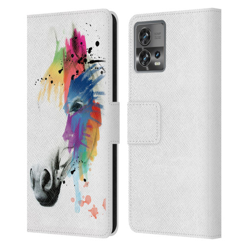 Mark Ashkenazi Animals Horse Portrait Leather Book Wallet Case Cover For Motorola Moto Edge 30 Fusion