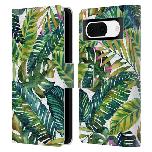 Mark Ashkenazi Banana Life Tropical Leaves Leather Book Wallet Case Cover For Google Pixel 8
