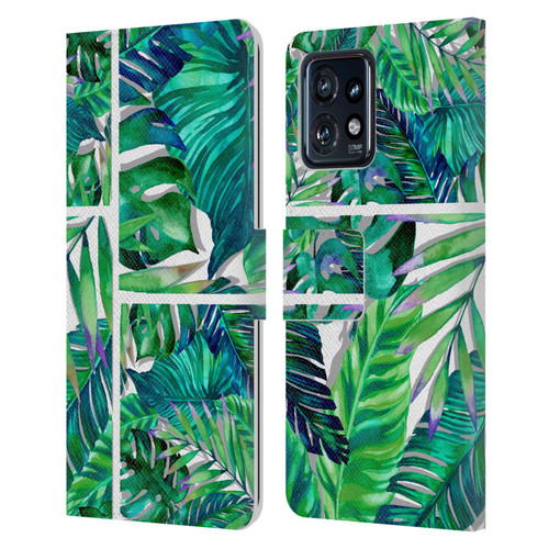 Mark Ashkenazi Banana Life Tropical Green Leather Book Wallet Case Cover For Motorola Moto Edge 40 Pro
