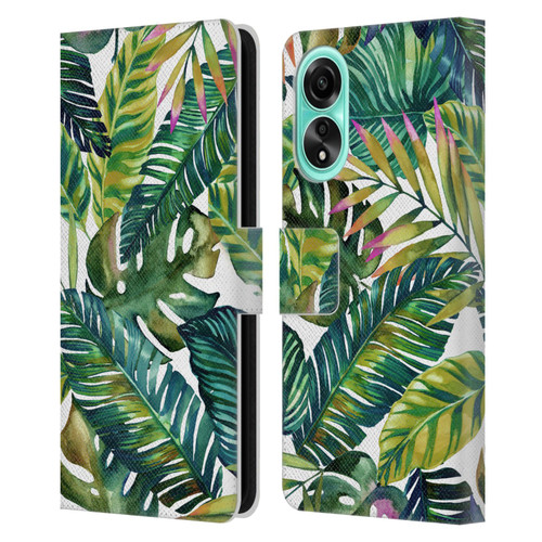 Mark Ashkenazi Banana Life Tropical Leaves Leather Book Wallet Case Cover For OPPO A78 4G