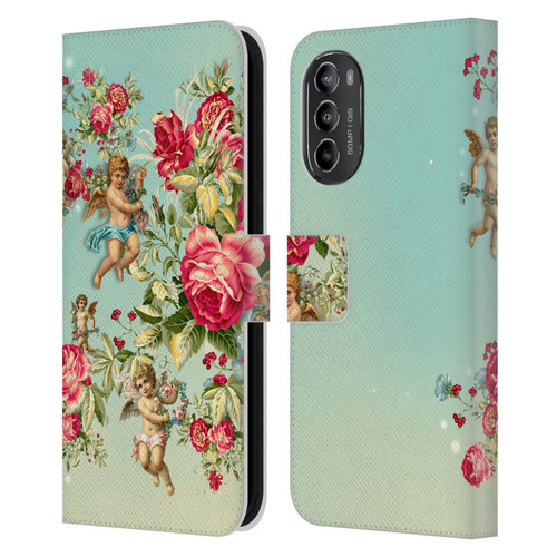Mark Ashkenazi Florals Roses Leather Book Wallet Case Cover For Motorola Moto G82 5G