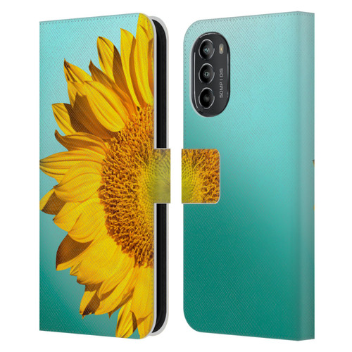 Mark Ashkenazi Florals Sunflowers Leather Book Wallet Case Cover For Motorola Moto G82 5G