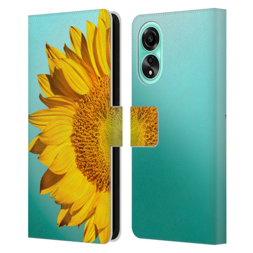 Mark Ashkenazi Florals Sunflowers Leather Book Wallet Case Cover For OPPO A78 4G