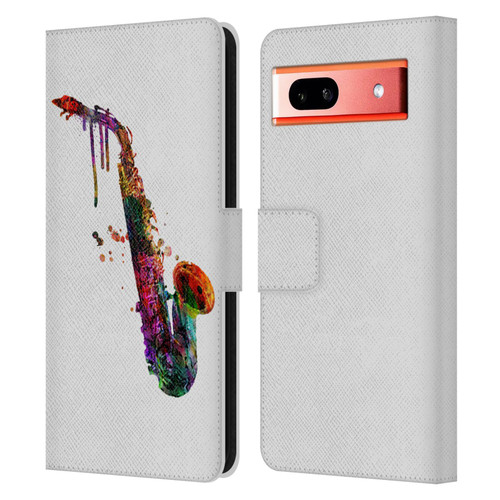 Mark Ashkenazi Music Saxophone Leather Book Wallet Case Cover For Google Pixel 7a