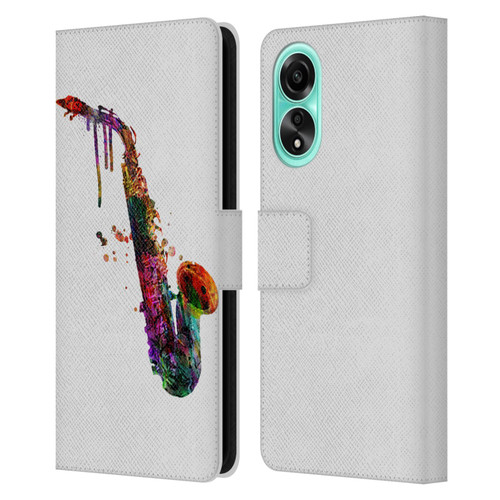 Mark Ashkenazi Music Saxophone Leather Book Wallet Case Cover For OPPO A78 4G