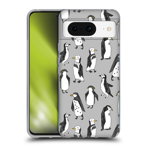 Andrea Lauren Design Birds Gray Penguins Soft Gel Case for Google Pixel 8