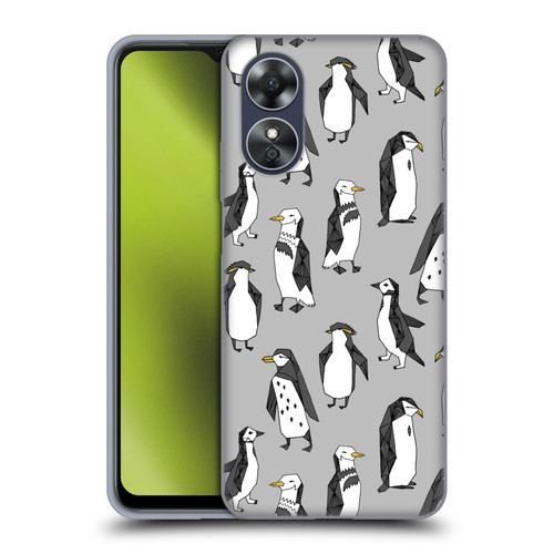 Andrea Lauren Design Birds Gray Penguins Soft Gel Case for OPPO A17