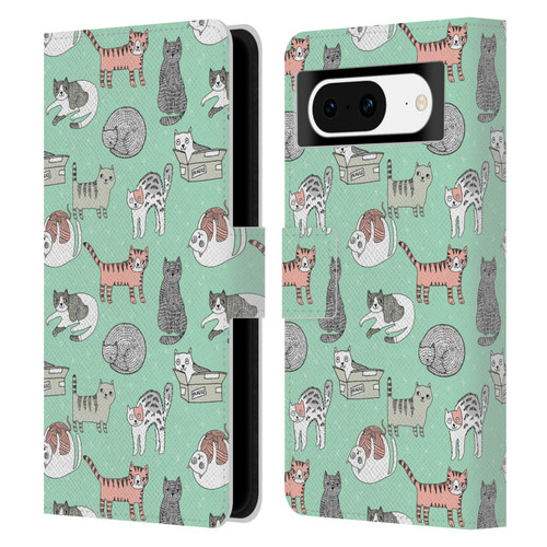 Andrea Lauren Design Animals Cats Leather Book Wallet Case Cover For Google Pixel 8
