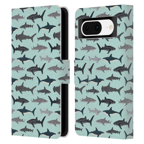 Andrea Lauren Design Sea Animals Sharks Leather Book Wallet Case Cover For Google Pixel 8