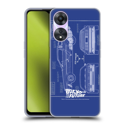 Back to the Future I Key Art Blue Print Soft Gel Case for OPPO A78 4G