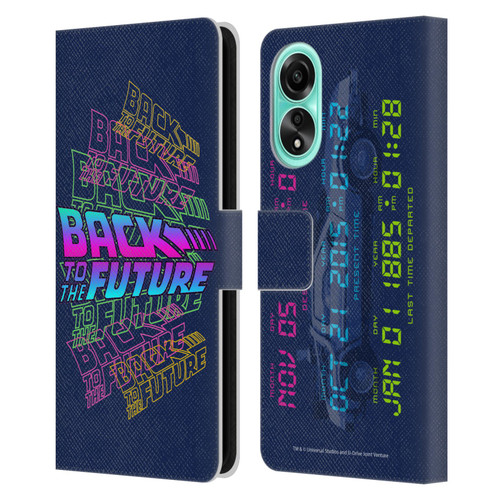 Back to the Future I Composed Art Logo Leather Book Wallet Case Cover For OPPO A78 4G