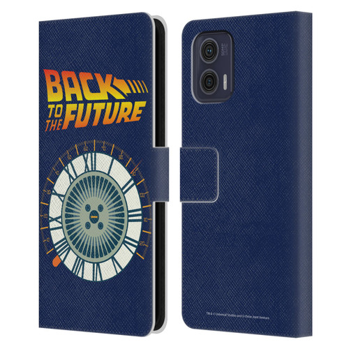 Back to the Future I Key Art Wheel Leather Book Wallet Case Cover For Motorola Moto G73 5G