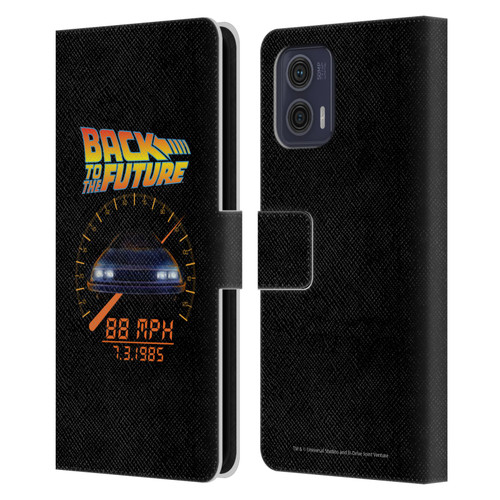 Back to the Future I Quotes 88 MPH Leather Book Wallet Case Cover For Motorola Moto G73 5G