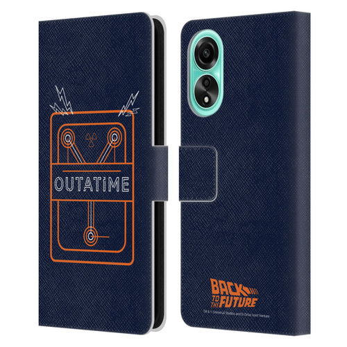 Back to the Future I Quotes Outatime Leather Book Wallet Case Cover For OPPO A78 4G