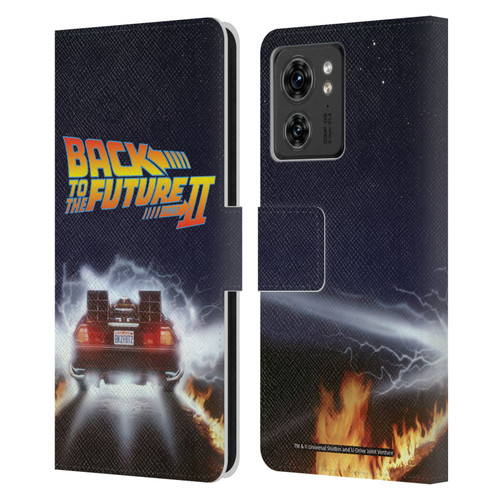Back to the Future II Key Art Blast Leather Book Wallet Case Cover For Motorola Moto Edge 40