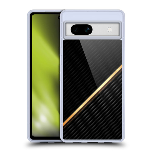 Alyn Spiller Carbon Fiber Gold Soft Gel Case for Google Pixel 7a