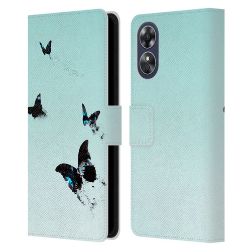Alyn Spiller Animal Art Butterflies 2 Leather Book Wallet Case Cover For OPPO A17