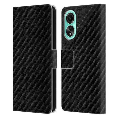 Alyn Spiller Carbon Fiber Leather Leather Book Wallet Case Cover For OPPO A78 4G