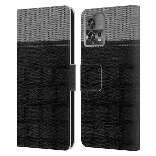 Alyn Spiller Luxury Charcoal Leather Book Wallet Case Cover For Motorola Moto Edge 30 Fusion