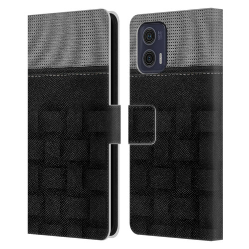 Alyn Spiller Luxury Charcoal Leather Book Wallet Case Cover For Motorola Moto G73 5G