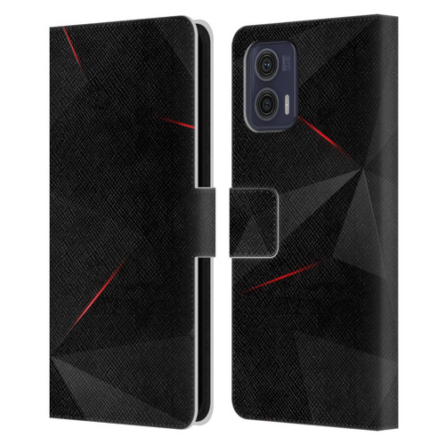 Alyn Spiller Tectonic Red Leather Book Wallet Case Cover For Motorola Moto G73 5G