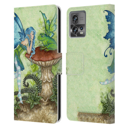 Amy Brown Pixies Frog Gossip Leather Book Wallet Case Cover For Motorola Moto Edge 30 Fusion