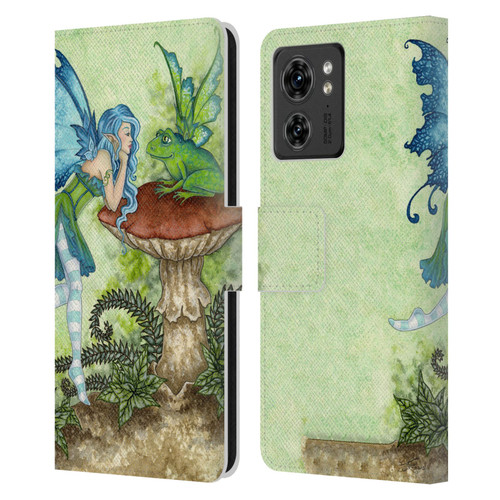 Amy Brown Pixies Frog Gossip Leather Book Wallet Case Cover For Motorola Moto Edge 40
