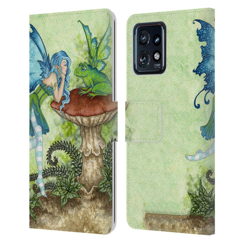 Amy Brown Pixies Frog Gossip Leather Book Wallet Case Cover For Motorola Moto Edge 40 Pro