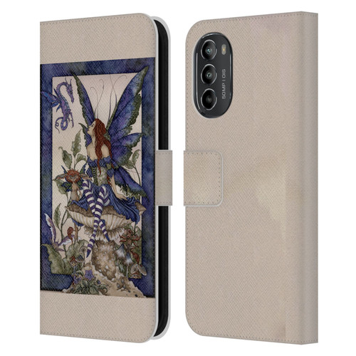 Amy Brown Pixies Bottom Of The Garden Leather Book Wallet Case Cover For Motorola Moto G82 5G