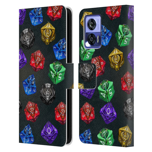Stanley Morrison Art Six Dragons Gaming Dice Set Leather Book Wallet Case Cover For Motorola Edge 30 Neo 5G