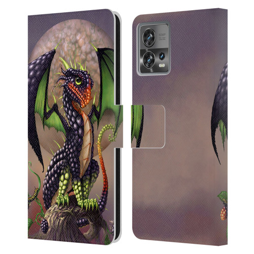 Stanley Morrison Dragons 3 Berry Garden Leather Book Wallet Case Cover For Motorola Moto Edge 30 Fusion