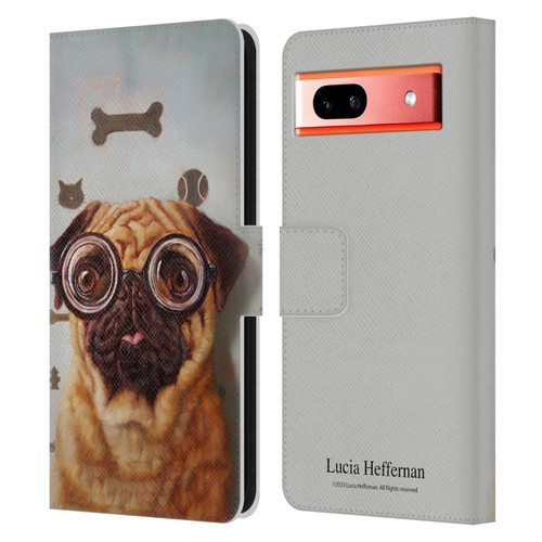 Lucia Heffernan Art Canine Eye Exam Leather Book Wallet Case Cover For Google Pixel 7a
