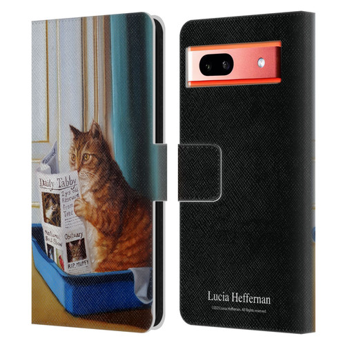 Lucia Heffernan Art Kitty Throne Leather Book Wallet Case Cover For Google Pixel 7a