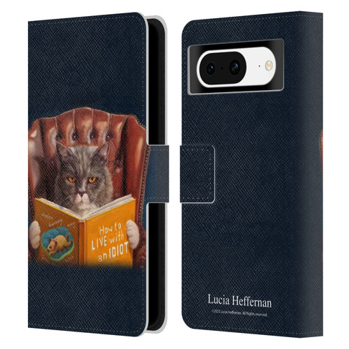 Lucia Heffernan Art Cat Self Help Leather Book Wallet Case Cover For Google Pixel 8