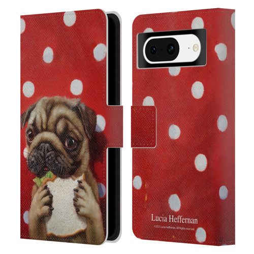 Lucia Heffernan Art Pugalicious Leather Book Wallet Case Cover For Google Pixel 8