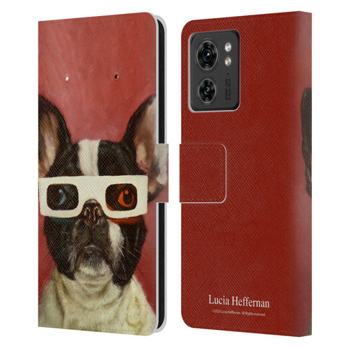 Lucia Heffernan Art 3D Dog Leather Book Wallet Case Cover For Motorola Moto Edge 40
