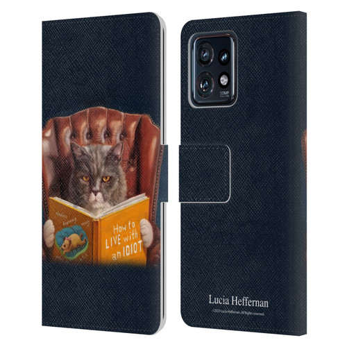 Lucia Heffernan Art Cat Self Help Leather Book Wallet Case Cover For Motorola Moto Edge 40 Pro