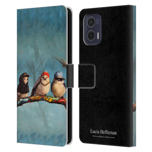 Lucia Heffernan Art Birdz In Da Hood Leather Book Wallet Case Cover For Motorola Moto G73 5G