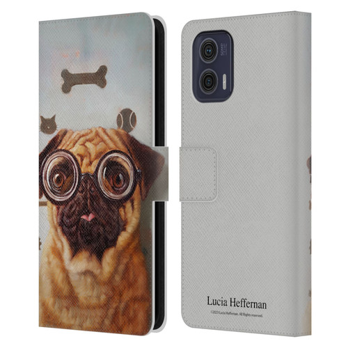 Lucia Heffernan Art Canine Eye Exam Leather Book Wallet Case Cover For Motorola Moto G73 5G