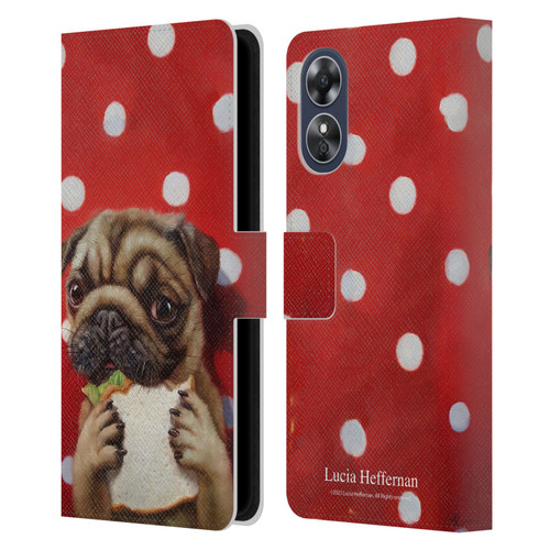 Lucia Heffernan Art Pugalicious Leather Book Wallet Case Cover For OPPO A17