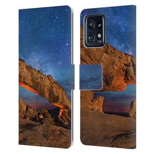 Royce Bair Nightscapes Sunset Arch Leather Book Wallet Case Cover For Motorola Moto Edge 40 Pro