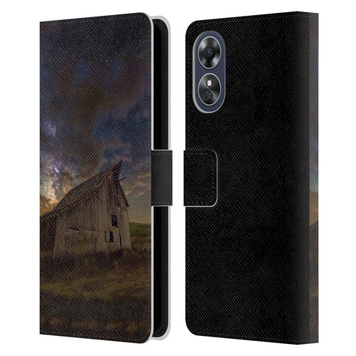 Royce Bair Nightscapes Bear Lake Old Barn Leather Book Wallet Case Cover For OPPO A17