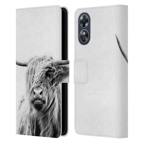 Dorit Fuhg Travel Stories Portrait of a Highland Cow Leather Book Wallet Case Cover For OPPO A17