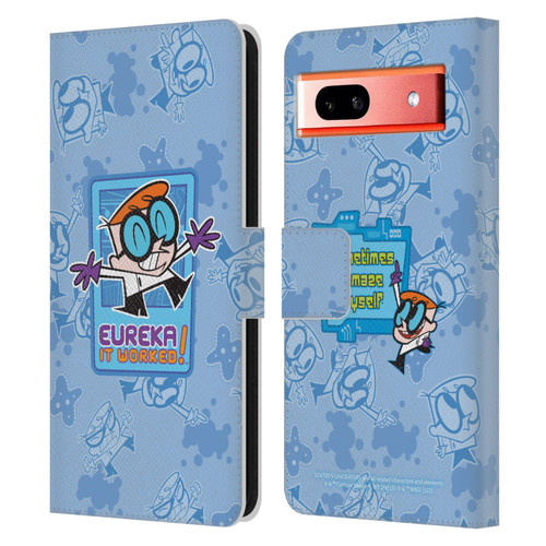 Dexter's Laboratory Graphics It Worked Leather Book Wallet Case Cover For Google Pixel 7a