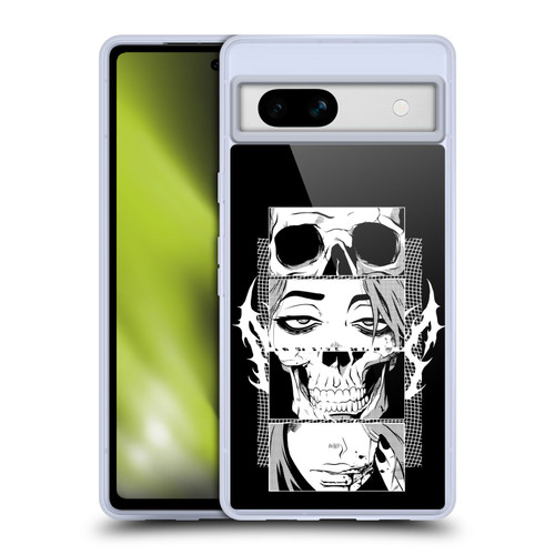 Zombie Makeout Club Art Skull Collage Soft Gel Case for Google Pixel 7a