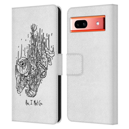 Matt Bailey Art Alas I Must Go Leather Book Wallet Case Cover For Google Pixel 7a