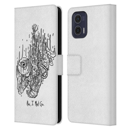 Matt Bailey Art Alas I Must Go Leather Book Wallet Case Cover For Motorola Moto G73 5G