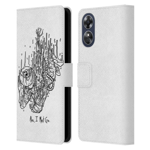 Matt Bailey Art Alas I Must Go Leather Book Wallet Case Cover For OPPO A17